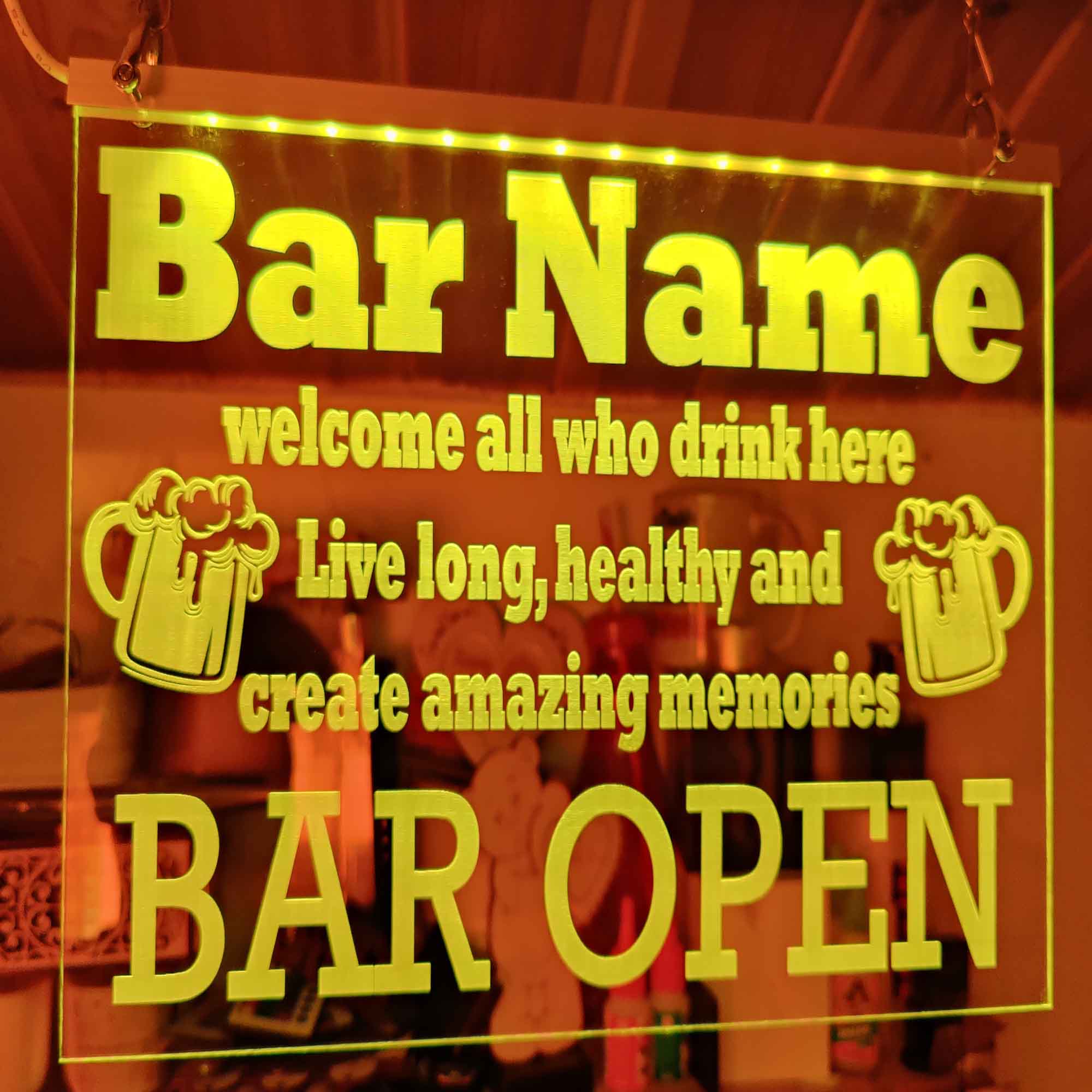 LED light up bar sign